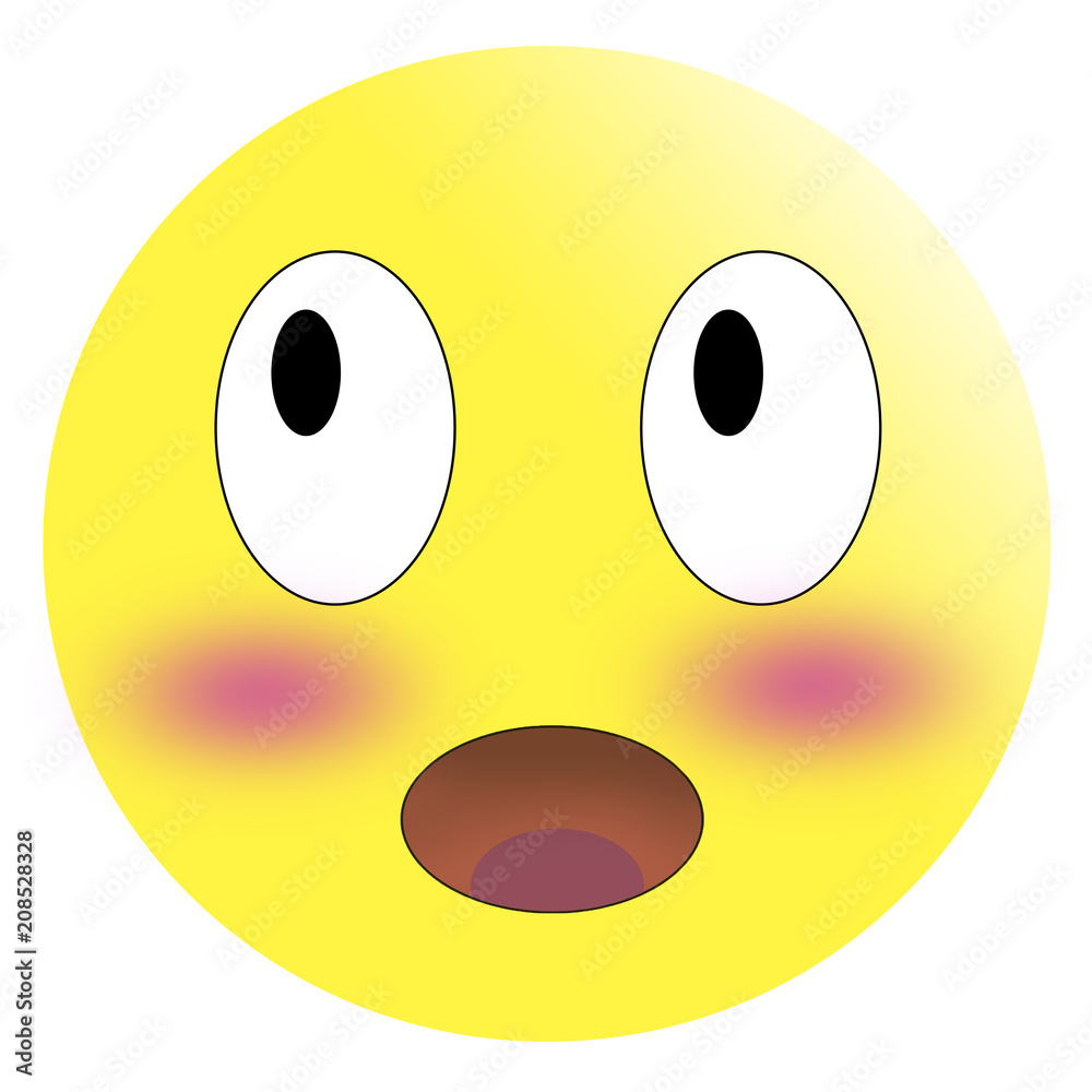 Embarrassed emoticon with flushed red cheeks