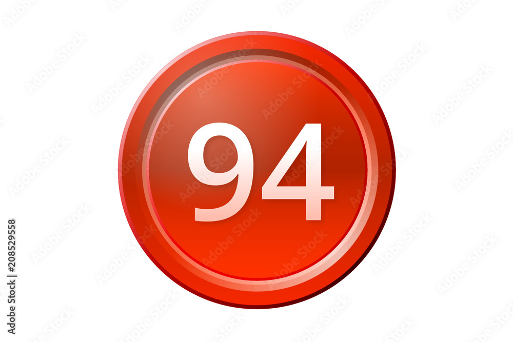 Obraz premium ninety-four number 94 red button