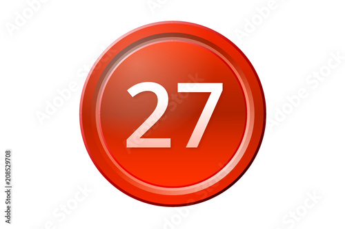 Free Download twenty-seven number 27 red button - GFXLoad