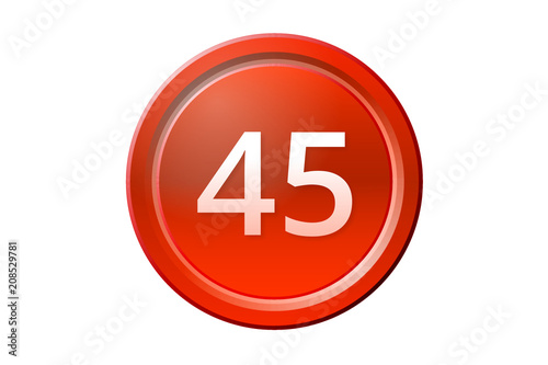 Free Download forty-five number 45 red button - GFXLoad