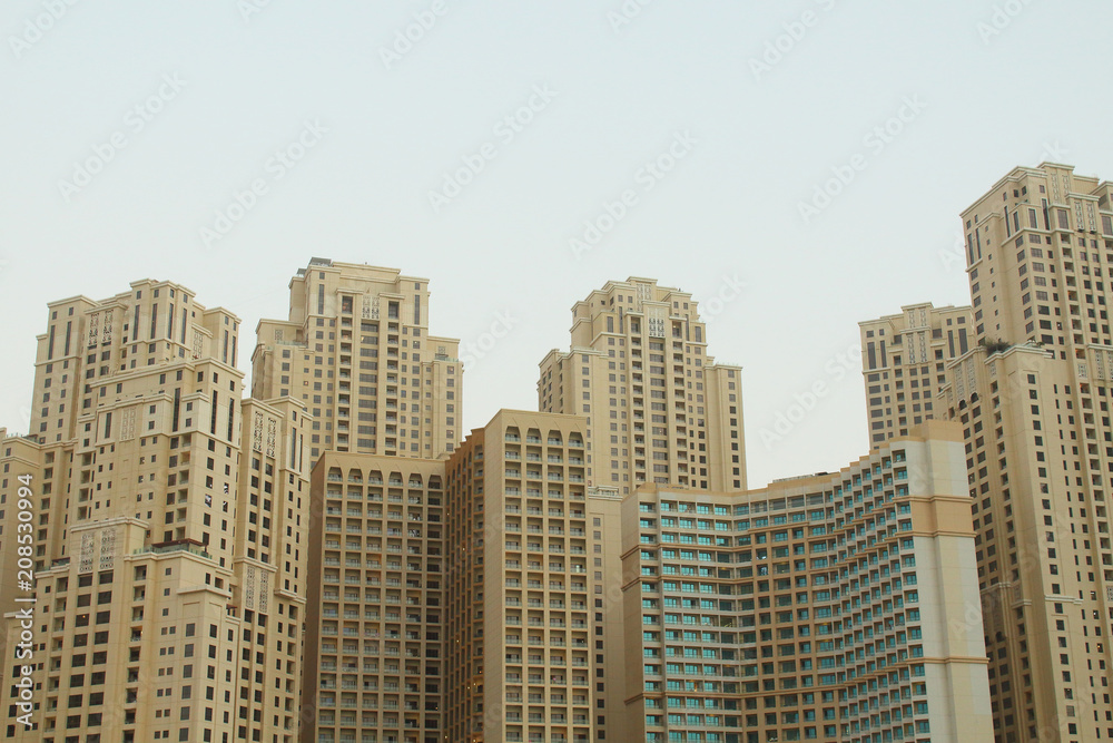 Beautiful high skyscrapers. Landscape. Dubai, March, 2018.