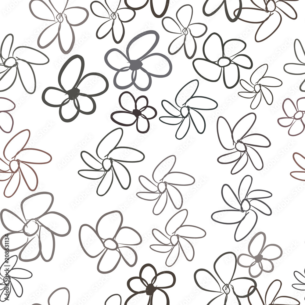 Seamless hand drawn flower illustrations background, good for graphic design, wallpapers or booklets.