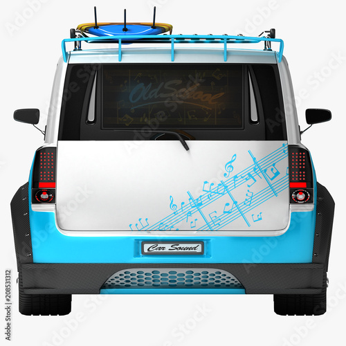 Youth car for outdoor activities. Completed in the style of the old school. The machine for surfers.