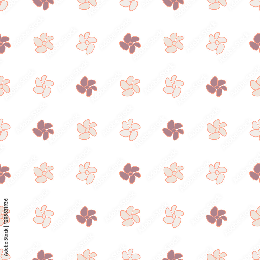 Seamless hand drawn flower illustrations background, good for graphic design, wallpapers or booklets.