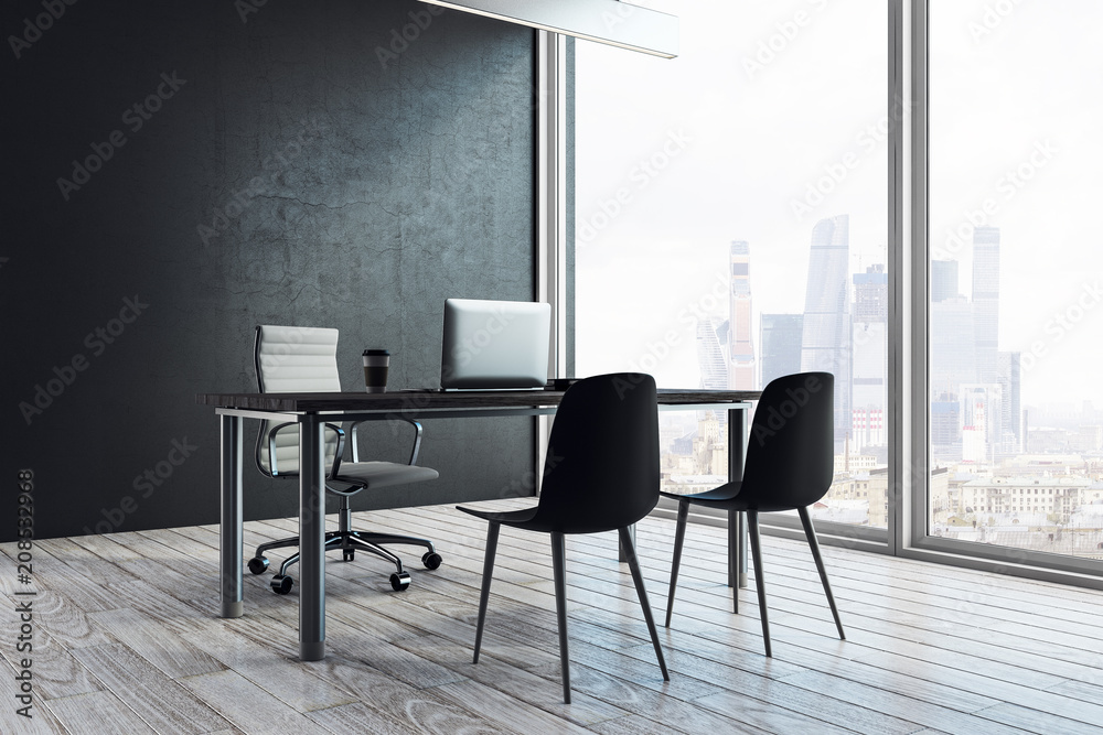 Fototapeta premium Side view of contemporary office