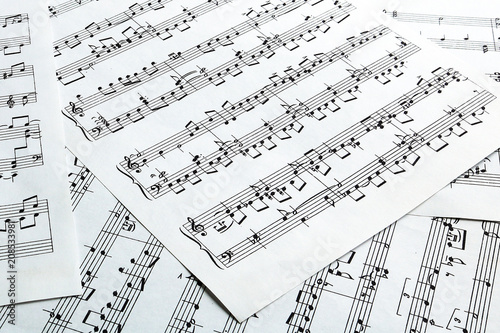 musical notes on white paper