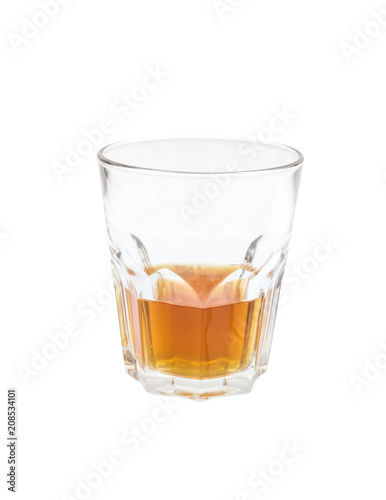 Glass of whiskey isolated on white background.