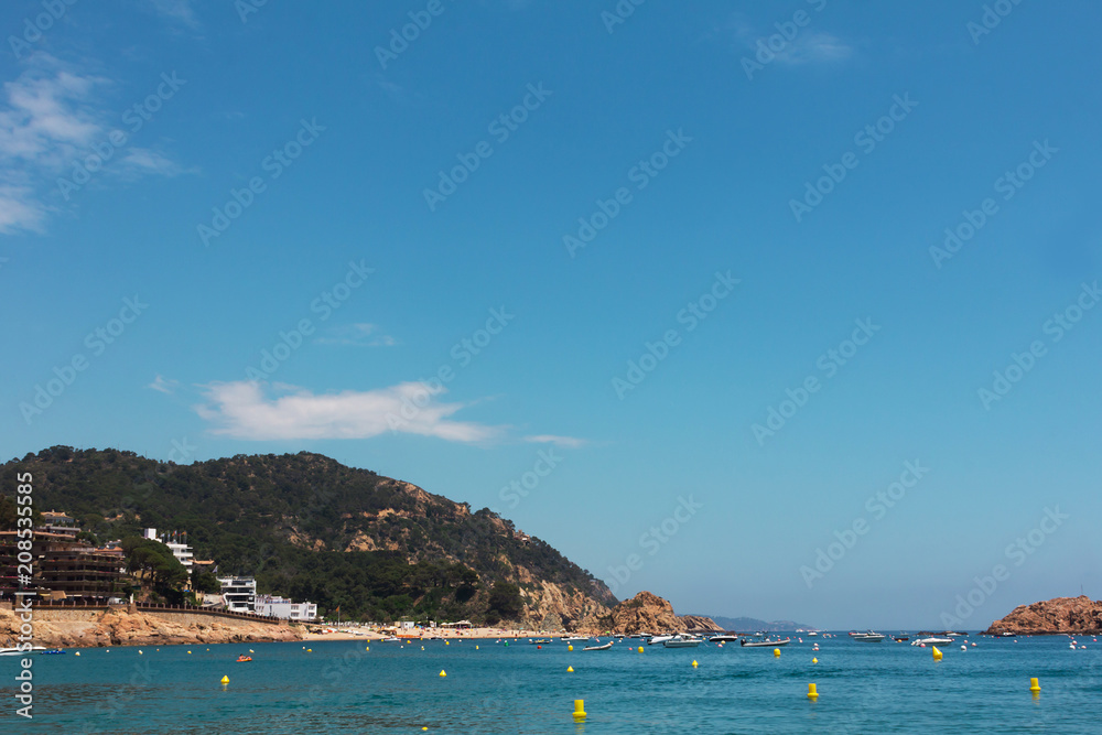 Fototapeta premium Tossa De Mar, Catalonia, Spain. Mediterranean coast at the Costa Brava.