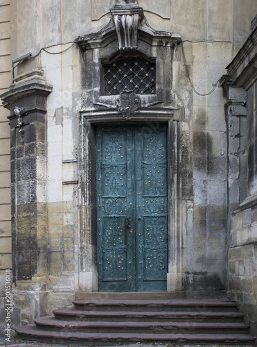 Photo of antique vintage old style wooden door