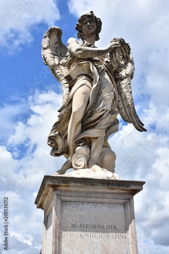 Rome  statues of the angels sculpted by pupils of Bernini in 1669 and placed on the S. Angelo bridge. Details and close-up
