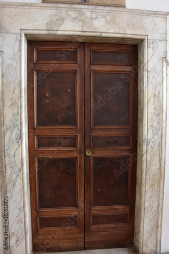 Rome, 17 May 2018, Reportage from S. Angel Castle. External and internal. Details of doors in the courtyards.