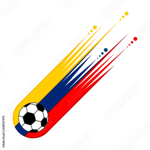 Soccer ball with the flag of Colombia