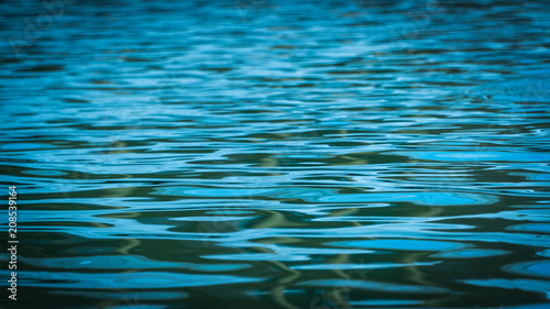 Nature beautiful abstract blue wave water surface background texture blur