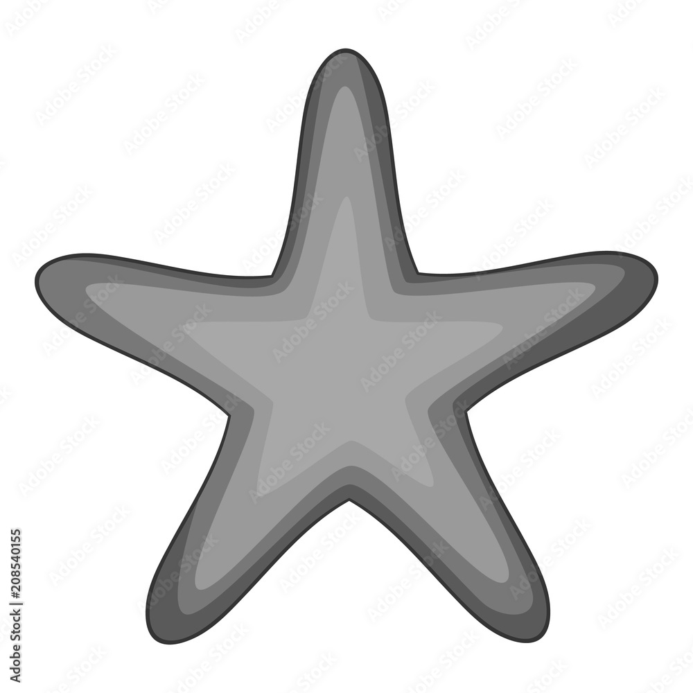 Starfish icon in monochrome style isolated on white background vector illustration Starfish icon in monochrome style isolated on white background vector illustration