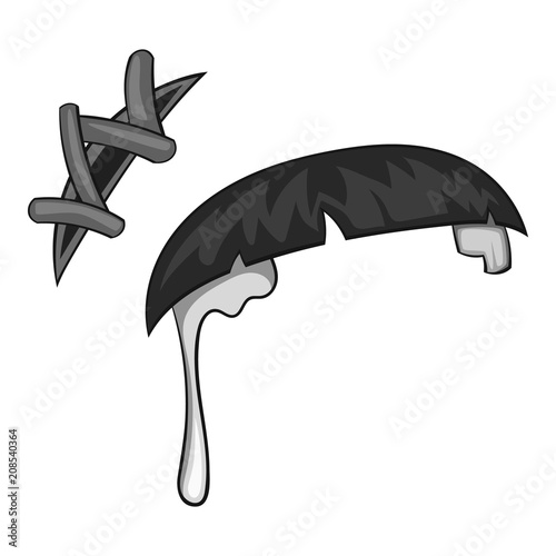 Zombie scalp icon in monochrome style isolated on white background vector illustration