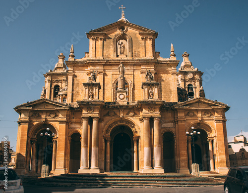 View to Church of St Nicholas in Siggiewi, Malta photo