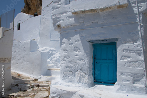 Part of the small road leading up to the castle of Amorgos