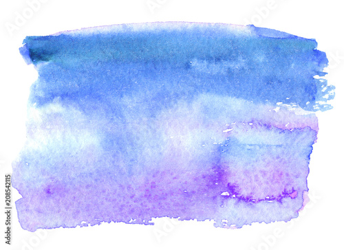 Watercolor handmade colorful abstract background illustration with purple, blue color. Wedding stationary, greeting cards, invitations, wallpapers, logos, business cards, texture. 