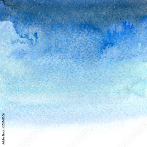 Watercolor hand drawn water / sky blue background / texture illustration 