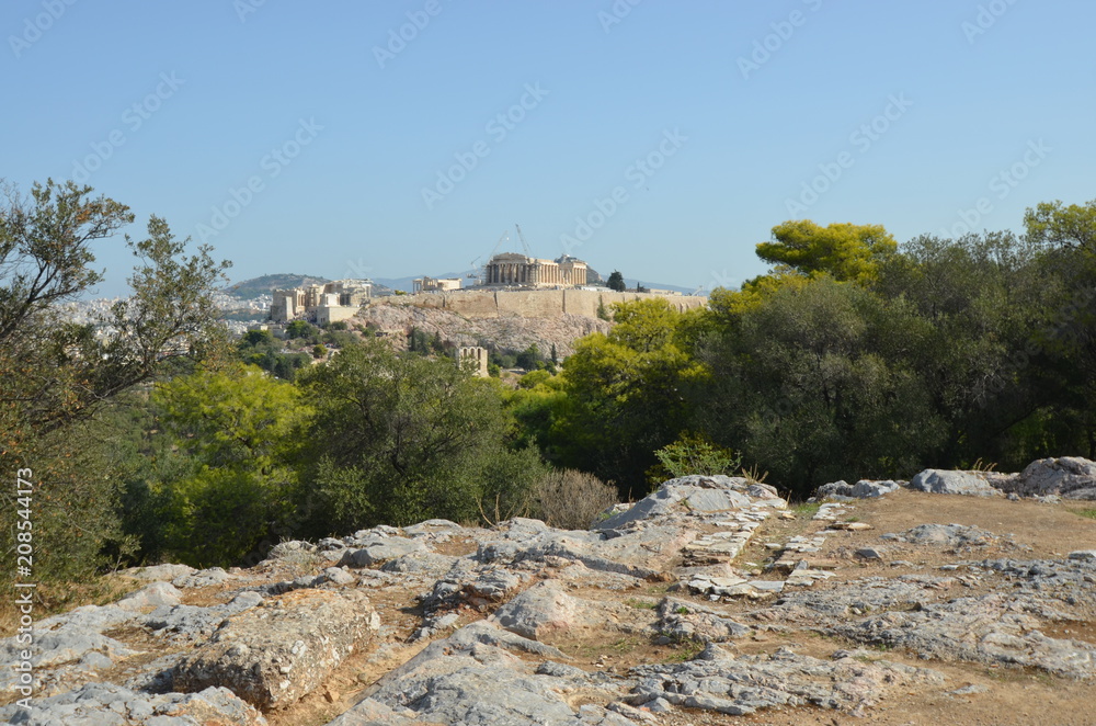 pine landscape mountaines athens panorama