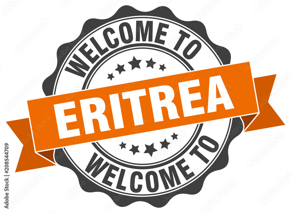 Obraz premium Eritrea round ribbon seal