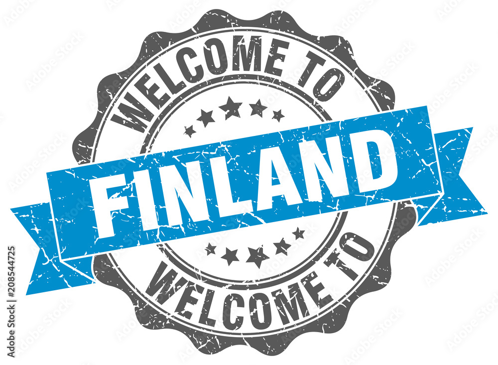 Fototapeta premium Finland round ribbon seal