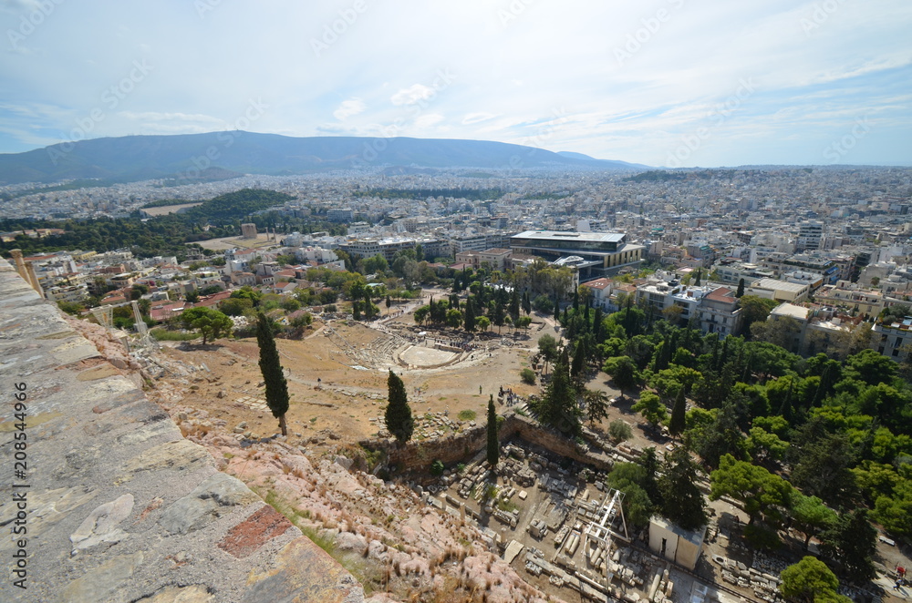 athens ancient  greece panorama city