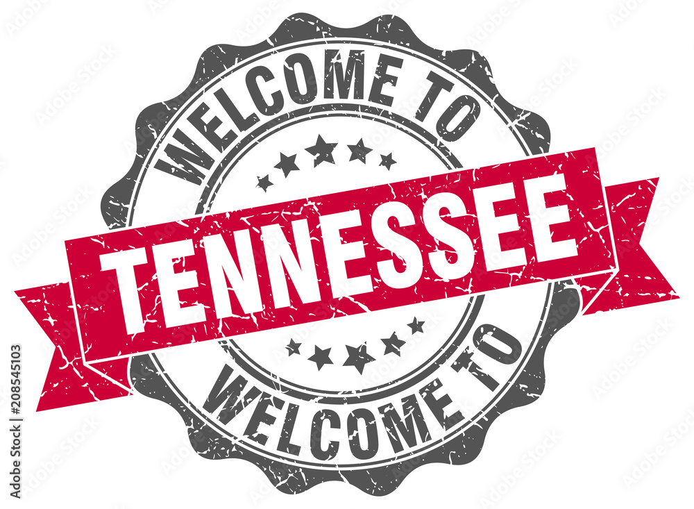 Fototapeta premium Tennessee round ribbon seal