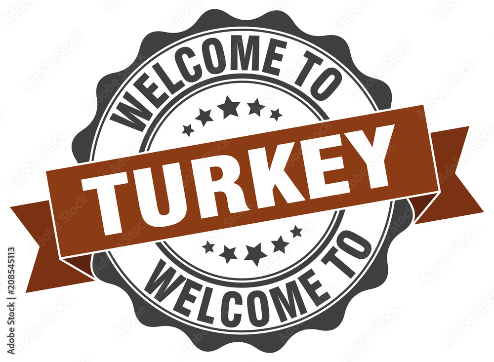 Obraz premium Turkey round ribbon seal