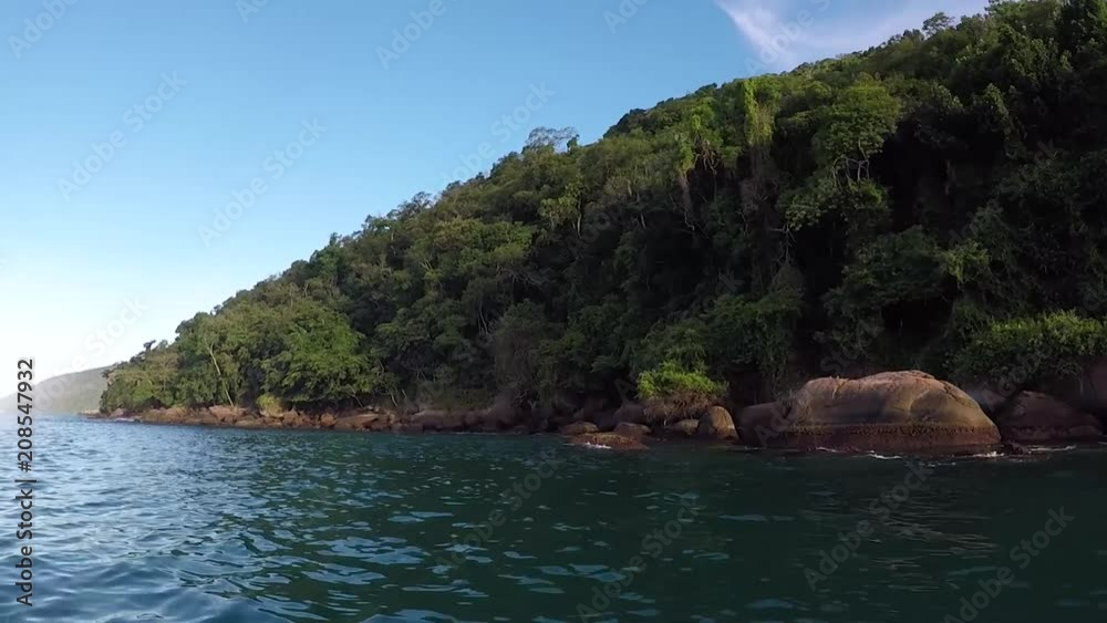 Boat ride around tropical island - Ilha Grande, Brazil