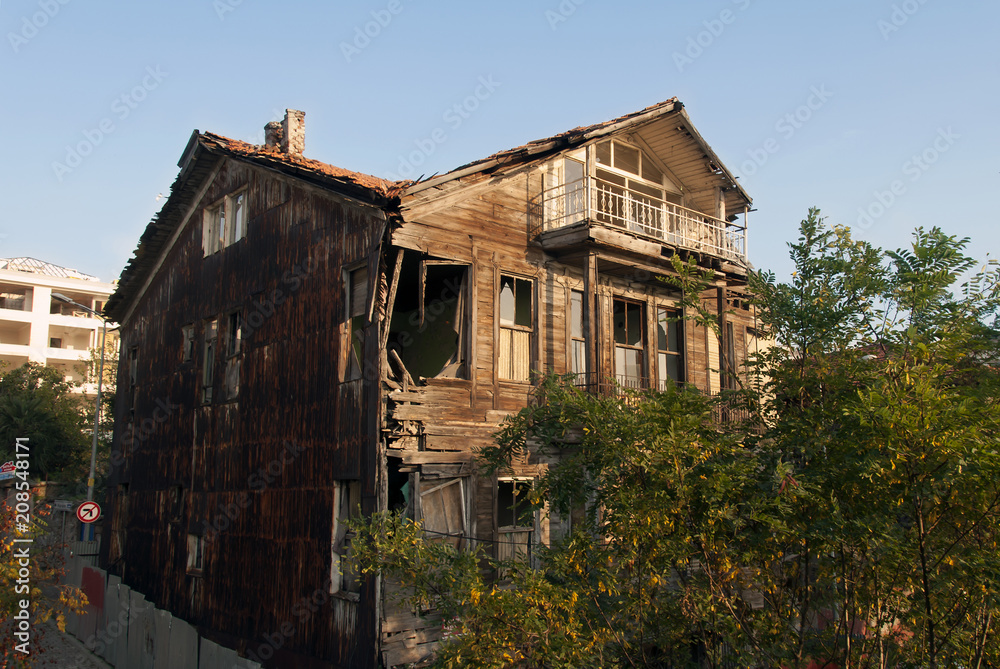 Istanbul, Turkey, 22 October 2017: Old Istanbul Wooden Houses in the Uskudar district of Istanbul.