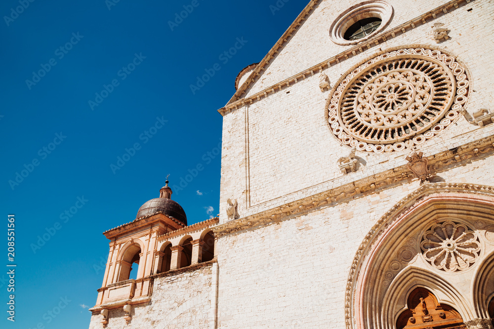 Basilica di San Francesco, historical architecture in Assisi, Italy