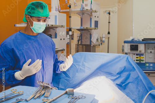 The surgical team is performing surgery for the patients in the operating room