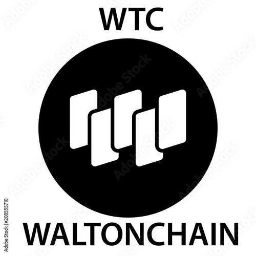 WaltonChain Coin cryptocurrency blockchain icon. Virtual electronic, internet money or cryptocoin symbol, logo