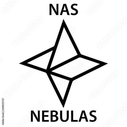 Nebula Coin cryptocurrency blockchain icon. Virtual electronic, internet money or cryptocoin symbol, logo