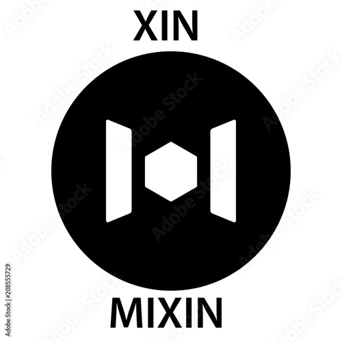 Mixin Coin cryptocurrency blockchain icon. Virtual electronic, internet money or cryptocoin symbol, logo