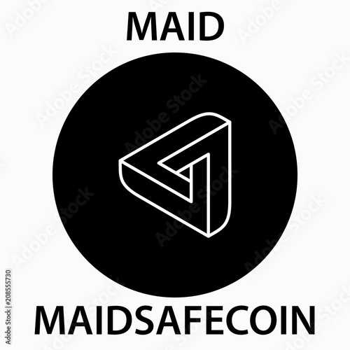 Maid Safe Coin cryptocurrency blockchain icon. Virtual electronic, internet money or cryptocoin symbol, logo