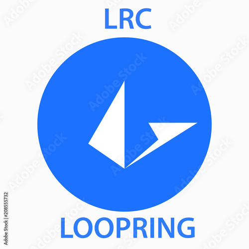 Loopring Coin cryptocurrency blockchain icon. Virtual electronic, internet money or cryptocoin symbol, logo