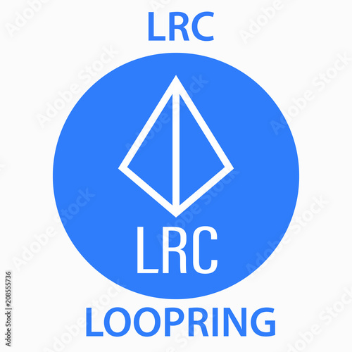 Loopring Coin cryptocurrency blockchain icon. Virtual electronic, internet money or cryptocoin symbol, logo