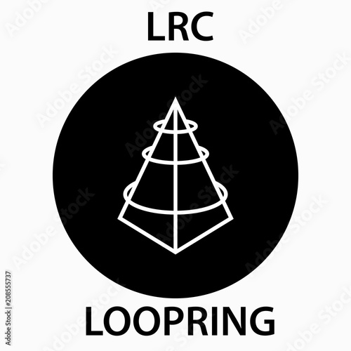 Loopring Coin cryptocurrency blockchain icon. Virtual electronic, internet money or cryptocoin symbol, logo