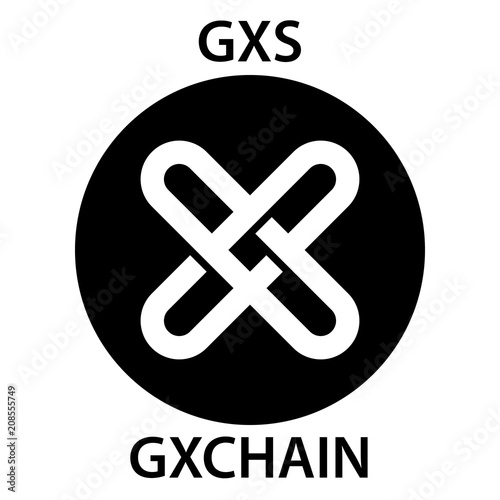 GXCHAIN Coin cryptocurrency blockchain icon. Virtual electronic, internet money or cryptocoin symbol, logo photo