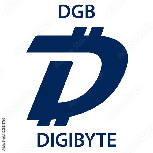 Digibyte Coin cryptocurrency blockchain icon. Virtual electronic, internet money or cryptocoin symbol, logo