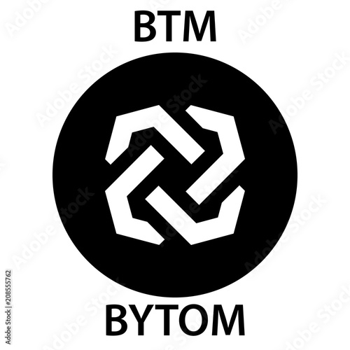 Bytom Coin cryptocurrency blockchain icon. Virtual electronic, internet money or cryptocoin symbol, logo