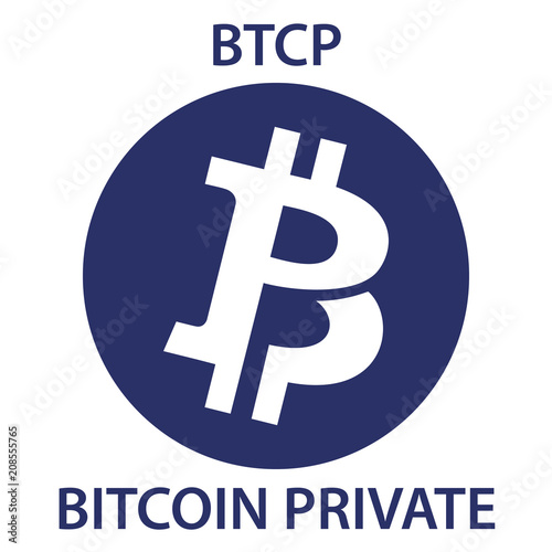 Bitcoin Private Coin cryptocurrency blockchain icon. Virtual electronic, internet money or cryptocoin symbol, logo