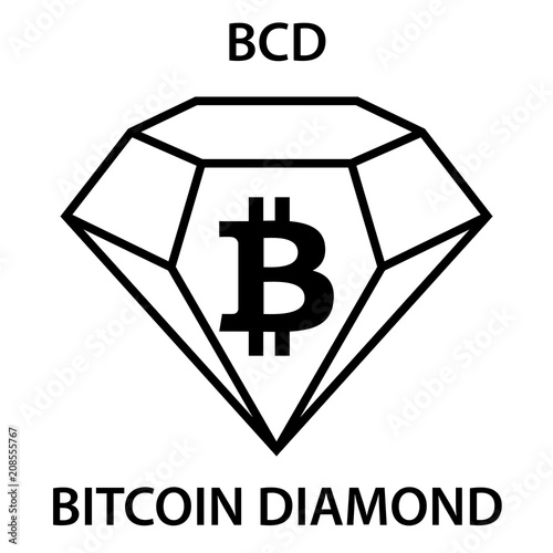 Bitcoin Diamond Coin cryptocurrency blockchain icon. Virtual electronic, internet money or cryptocoin symbol, logo