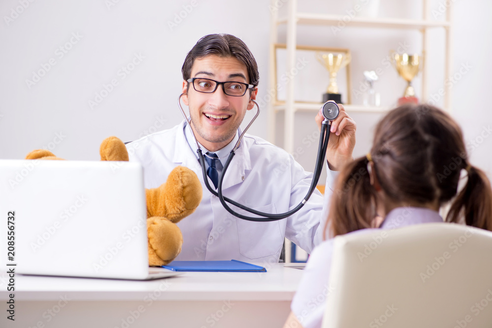 Little girl visiting doctor for regular check-up Little girl visiting doctor for regular check-up