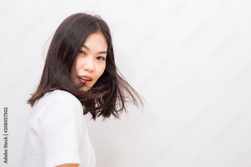 Smiling asian cute women heathy life concept