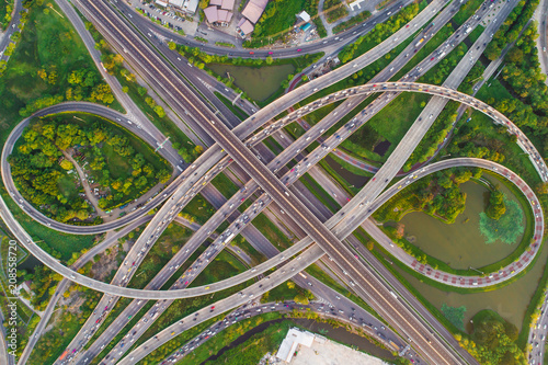 Transport junction traffic road with vehicle movement