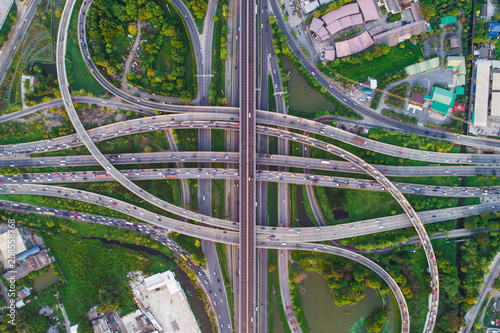 Transport junction traffic road with vehicle movement