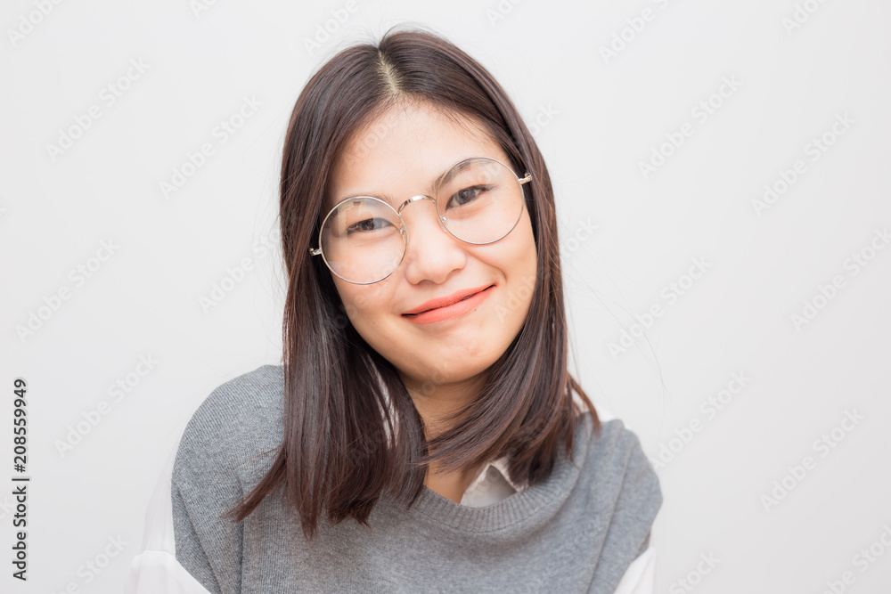 Happy cheerful asiam women smiling positive thinking concept Happy cheerful asiam women smiling positive thinking concept